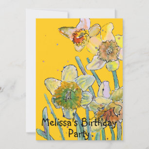 Flores de Daffodil Invitación a Chicas de cumpleañ