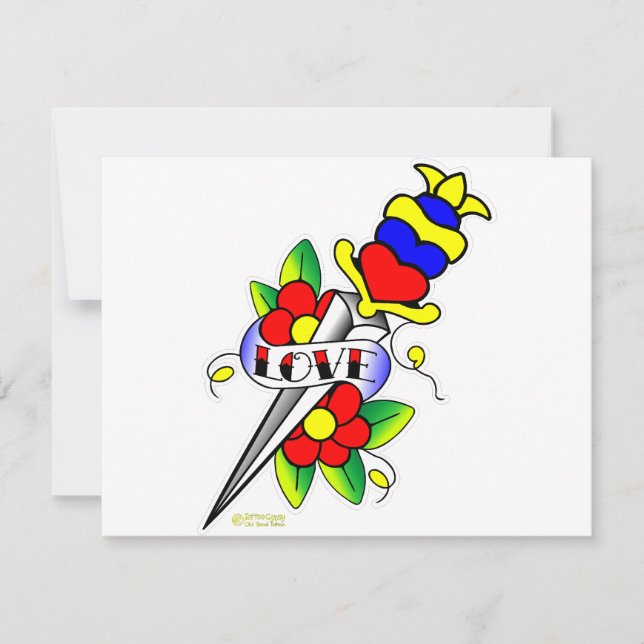 Flores de daga y tatuaje de amor (Anverso)