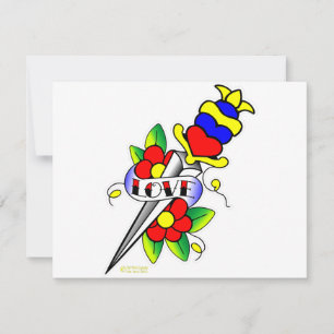Flores de daga y tatuaje de amor