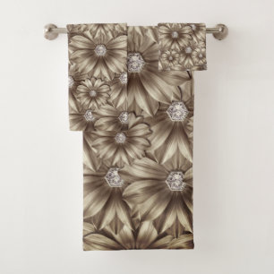 Flores De Diamante Toalla De Baño Set Gemstone