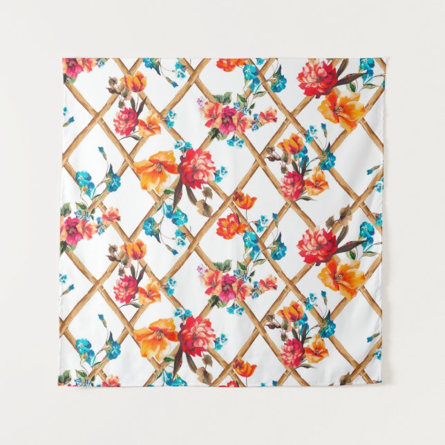 flores de diseño de tela de moda, aceite, pintura, (Anverso)