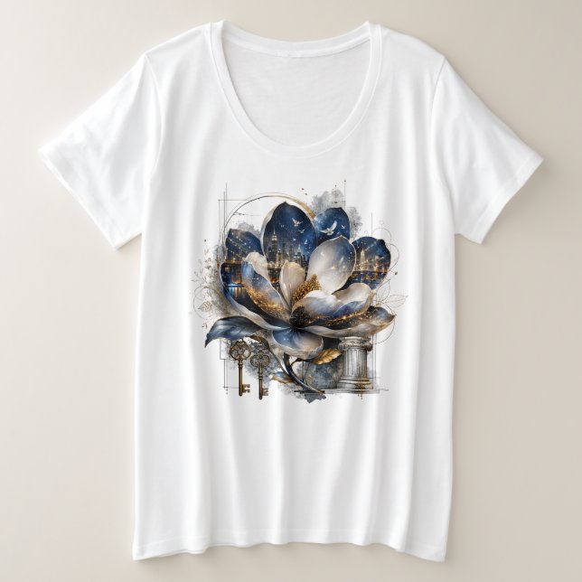 Flores de doble exposición de fantasía (Anverso del diseño)