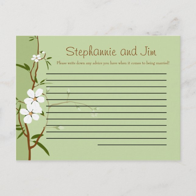 Flores de dogwood con tarjeta de consejo de escrit (Anverso)