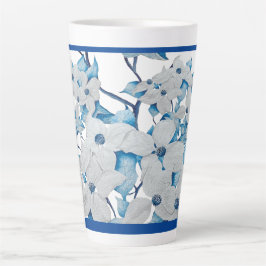 Flores de dogwood en una gran taza de latte