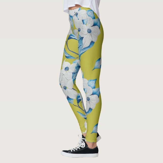 Flores de dogwood sobre leggings (Izquierda)