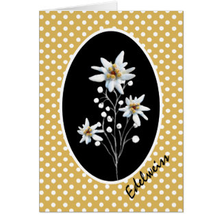 Flores de edelweiss sobre puntos de polka amarillo