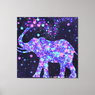 Flores de Elefante Impresión en Lienzo Alegría de 