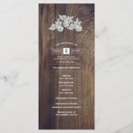 Flores de Encaje | Programa de Boda de Madera de G