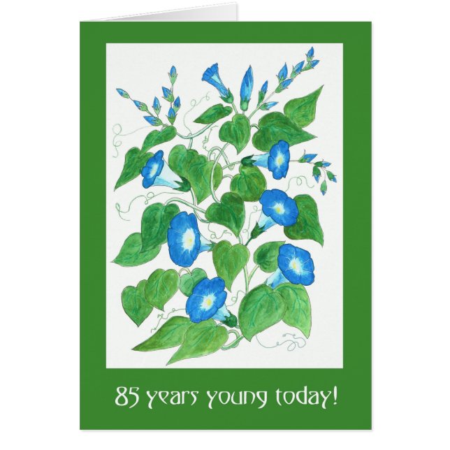 Flores de Enredadera Azules Bonitas para 85 Cumple (Frente)