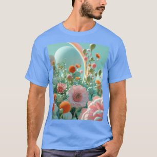 Flores de ensueño: camiseta de campo de flores ros