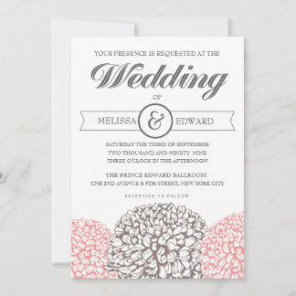 Flores de época Beige + Invitación a la boda rosad