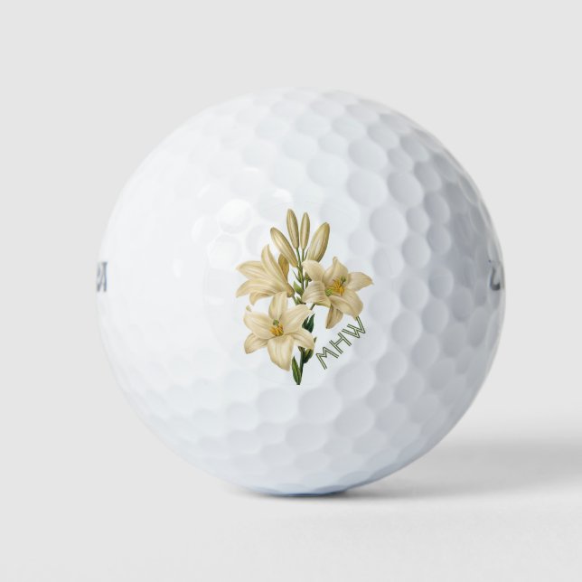 Flores de época personalizado monograma bolas de g (Anverso)