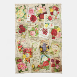Flores de época toallas de cocina