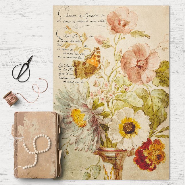 Flores de época y papel de tejido de descomposició (Subido por el creador)