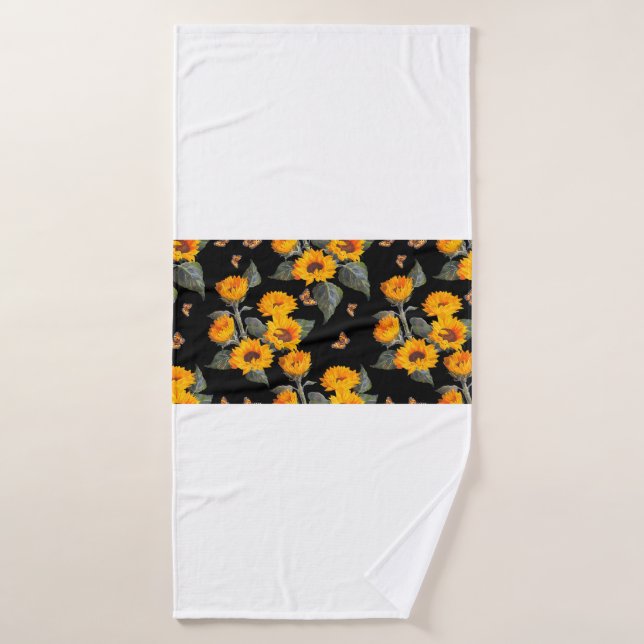 Flores de estampado floral sin soldadura sobre fon (Toalla de baño)