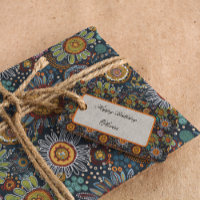 Flores de estilo de punto aborígenes etiqueta de r
