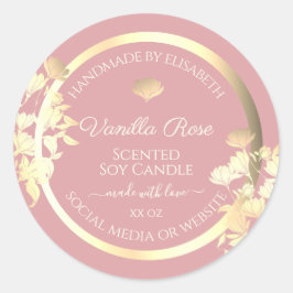 Flores de etiquetas de envasado de productos rosas