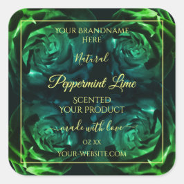 Flores de etiquetas de productos de Rosas verdes y