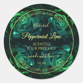 Flores de etiquetas de productos de Rosas verdes y