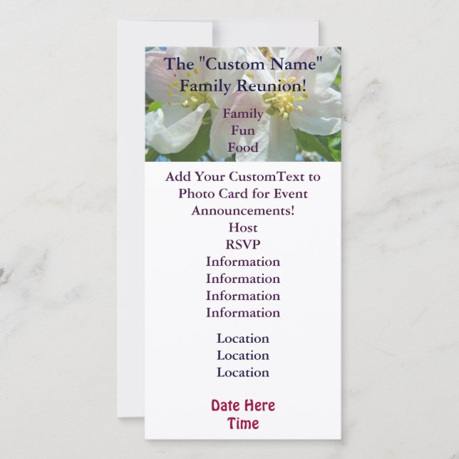 Flores de eventos de tarjetas de invitación a la R (Anverso)