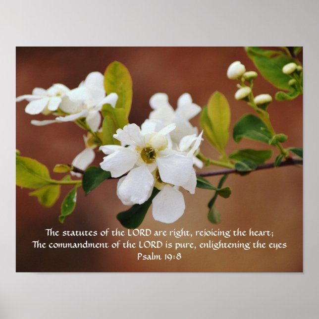 Flores de Faith Psalm 19:8 Poster de arte (Frente)