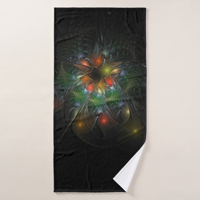 Flores de fantasía fractal blandas y tendientes (Toalla de baño)