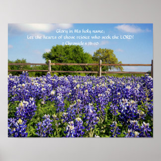 Flores de fe 1 Crónicas 16:10 Poster de arte