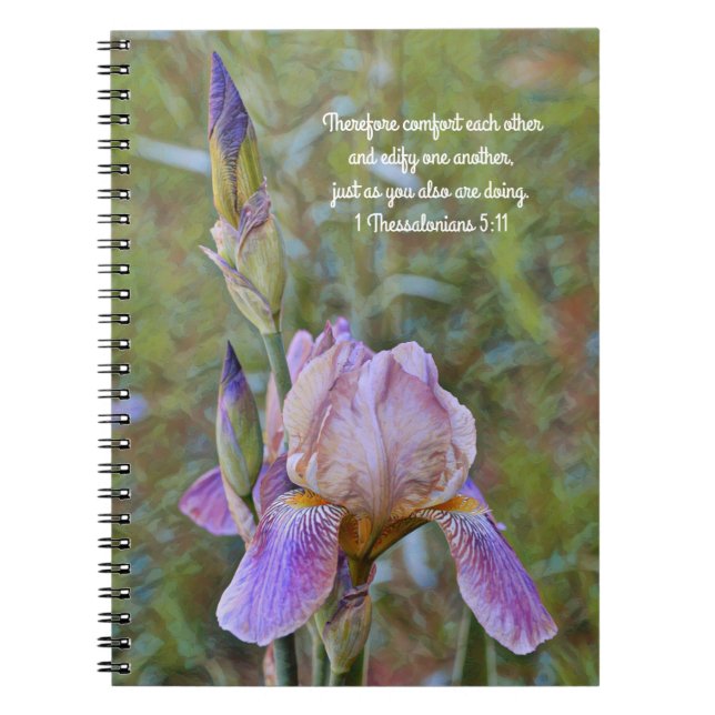 Flores de fe Iris Compresor Cuaderno (Frente)