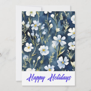 Flores de Felices Fiestas Acuarela Feliz Navidad