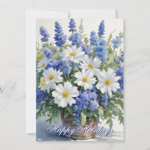 Flores de Felices Fiestas Acuarela Feliz Navidad