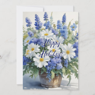 Flores de Felices Fiestas Acuarela Feliz Navidad