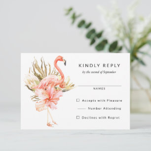 Flores de flamencos tropicales Respuesta de RSVP d