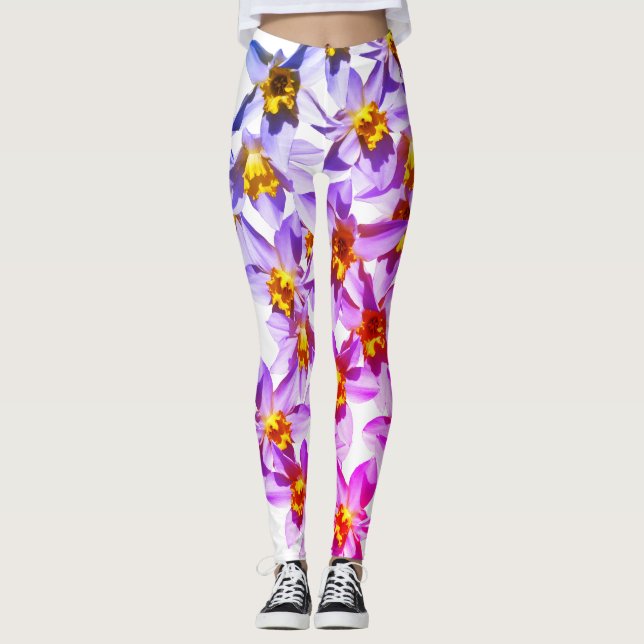 Flores de flores de Daffodils Leggings Personaliza (Anverso)