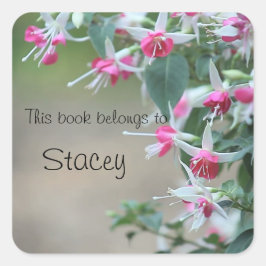 flores de fucsia rosa y blanca pegatinas de planch