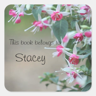 flores de fucsia rosa y blanca pegatinas de planch