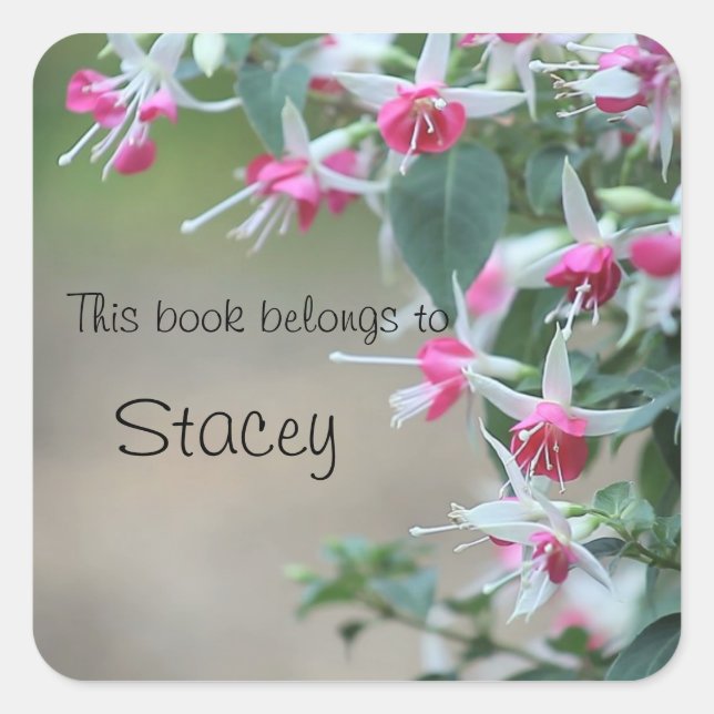 flores de fucsia rosa y blanca pegatinas de planch (Anverso)