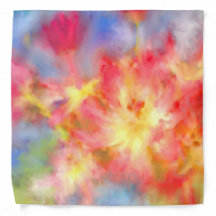 Flores de fuegos artificiales Tie Dye Look Bandana