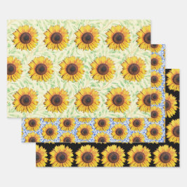 Flores de girasol Papel de envuelto de arte floral