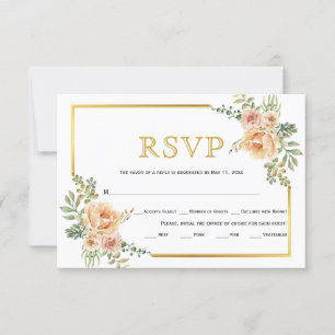 Flores de guisante, tarjeta RSVP de boda de marco 