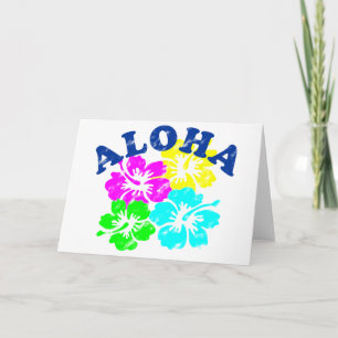 Flores de Hawai coloridas en la tarjeta postal de 