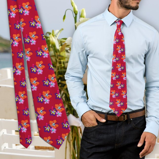 Flores de Hibisco Corbatas rojas para novios (Subido por el creador)
