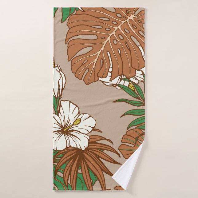 Flores de hibisco de piel de leopardo (Toalla de baño)
