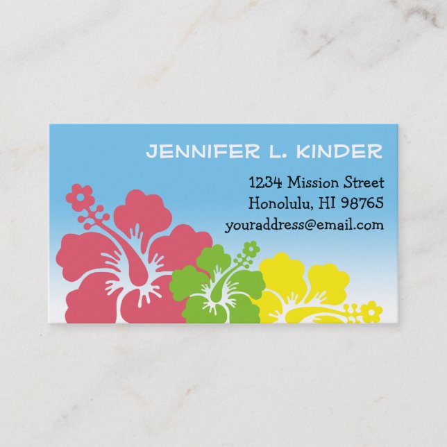 Flores de hibisco hawaiano tarjeta de momia tropic (Anverso)