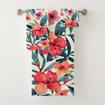 Flores de hibiscos acuarelas