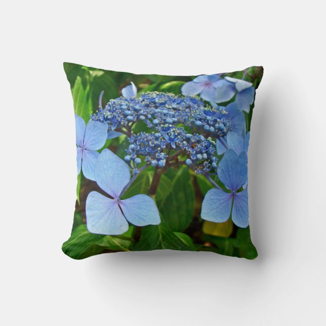 Flores de hidrangea de capucha azul - almohada (Anverso)