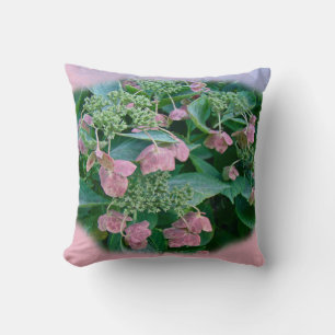 Flores de hidrangea de encaje rosado - almohadas