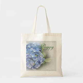 Flores de hidrangea en la bolsa personalizada