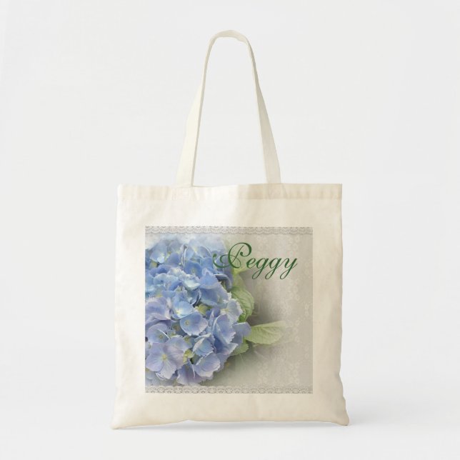 Flores de hidrangea en la bolsa personalizada (Frente)