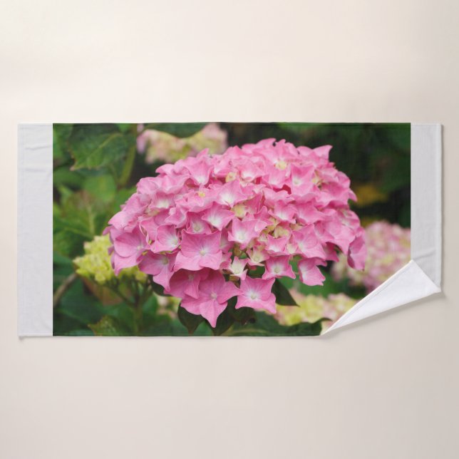 Flores de horangea rosada (Toalla de baño)