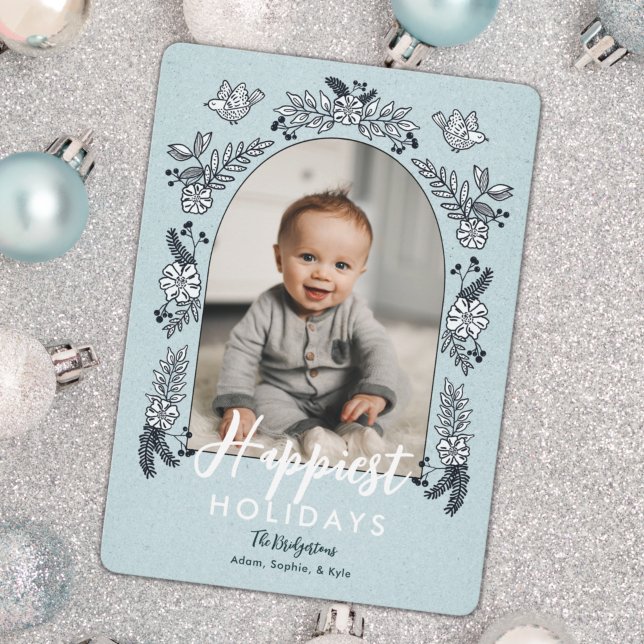 Flores de invierno Foto Arch Cute tarjeta de vacac (Subido por el creador)